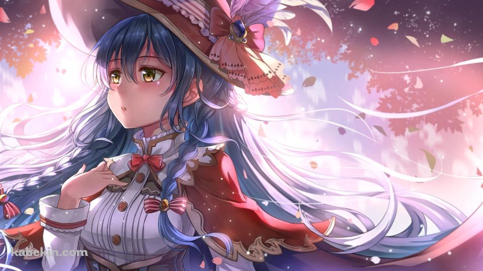 胸元に手をあてる可愛い園田海未 / ラブライブ!の壁紙(960px x 540px) 高画質 PC・デスクトップ用