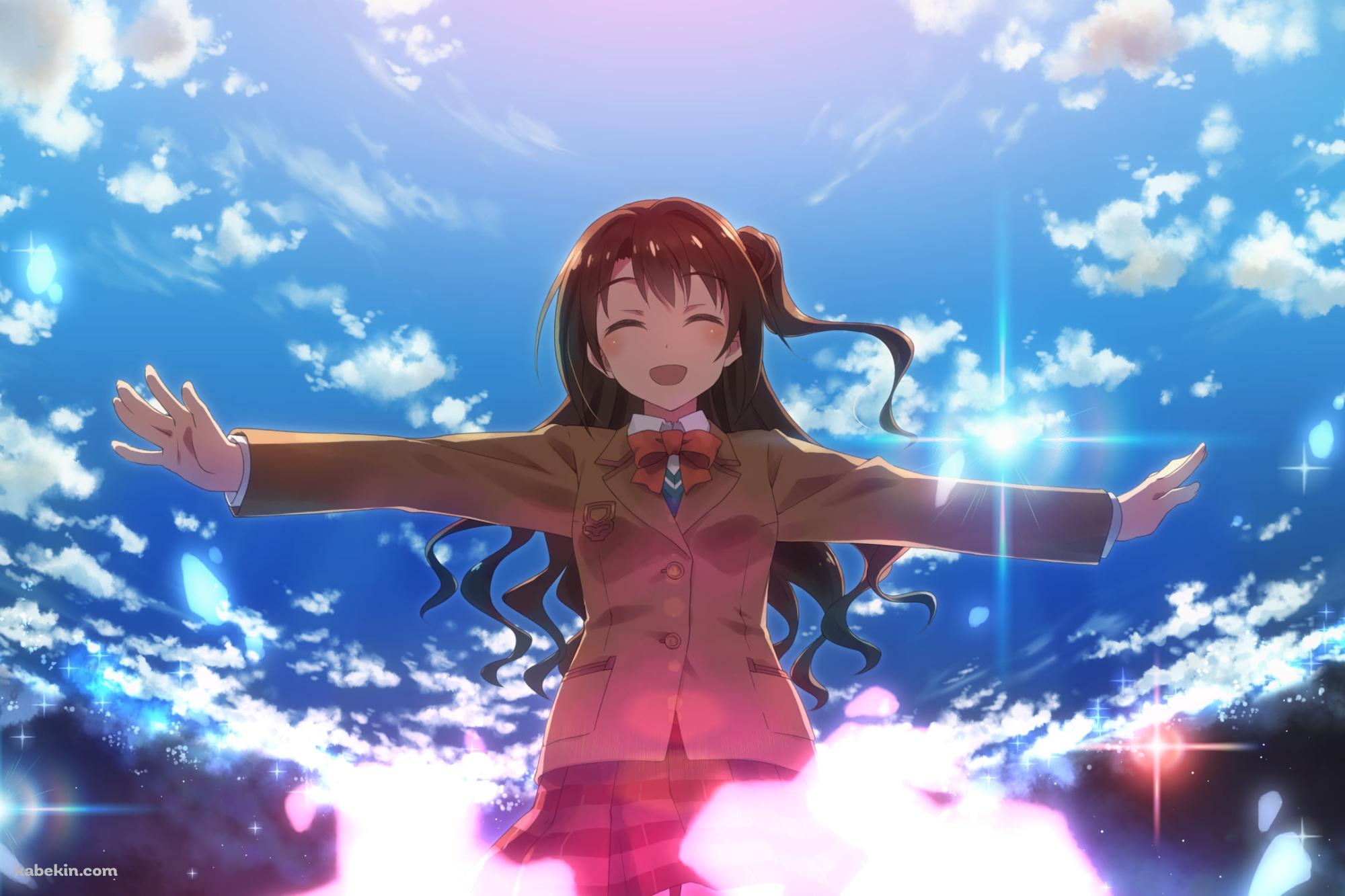 青空の下で両手を広げる島村卯月 / アイドルマスターシンデレラガールズの壁紙(2000px x 1333px) 高画質 PC・デスクトップ用