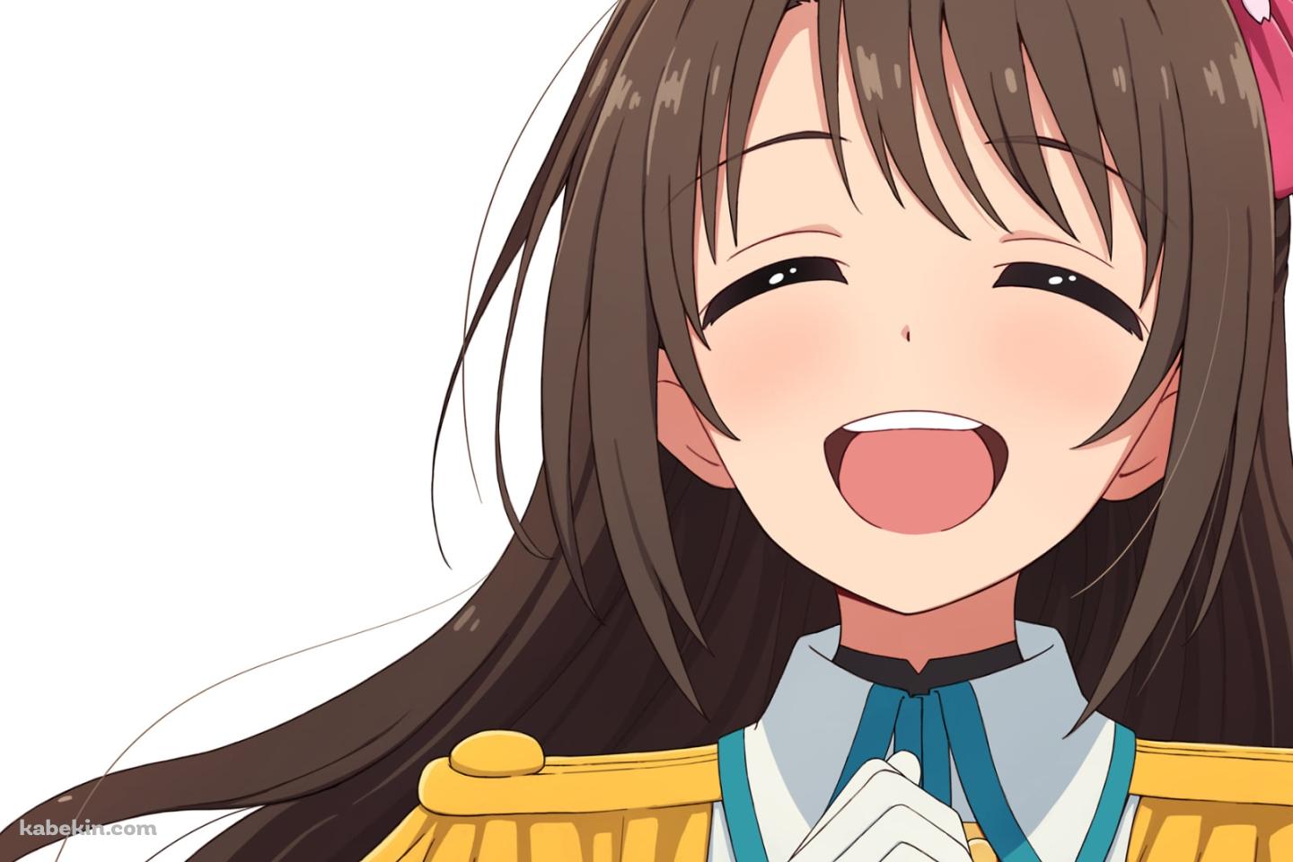 両手を合わせ笑顔で歌を唄う島村卯月 / アイドルマスターシンデレラガールズの壁紙(1440px x 960px) 高画質 PC・デスクトップ用