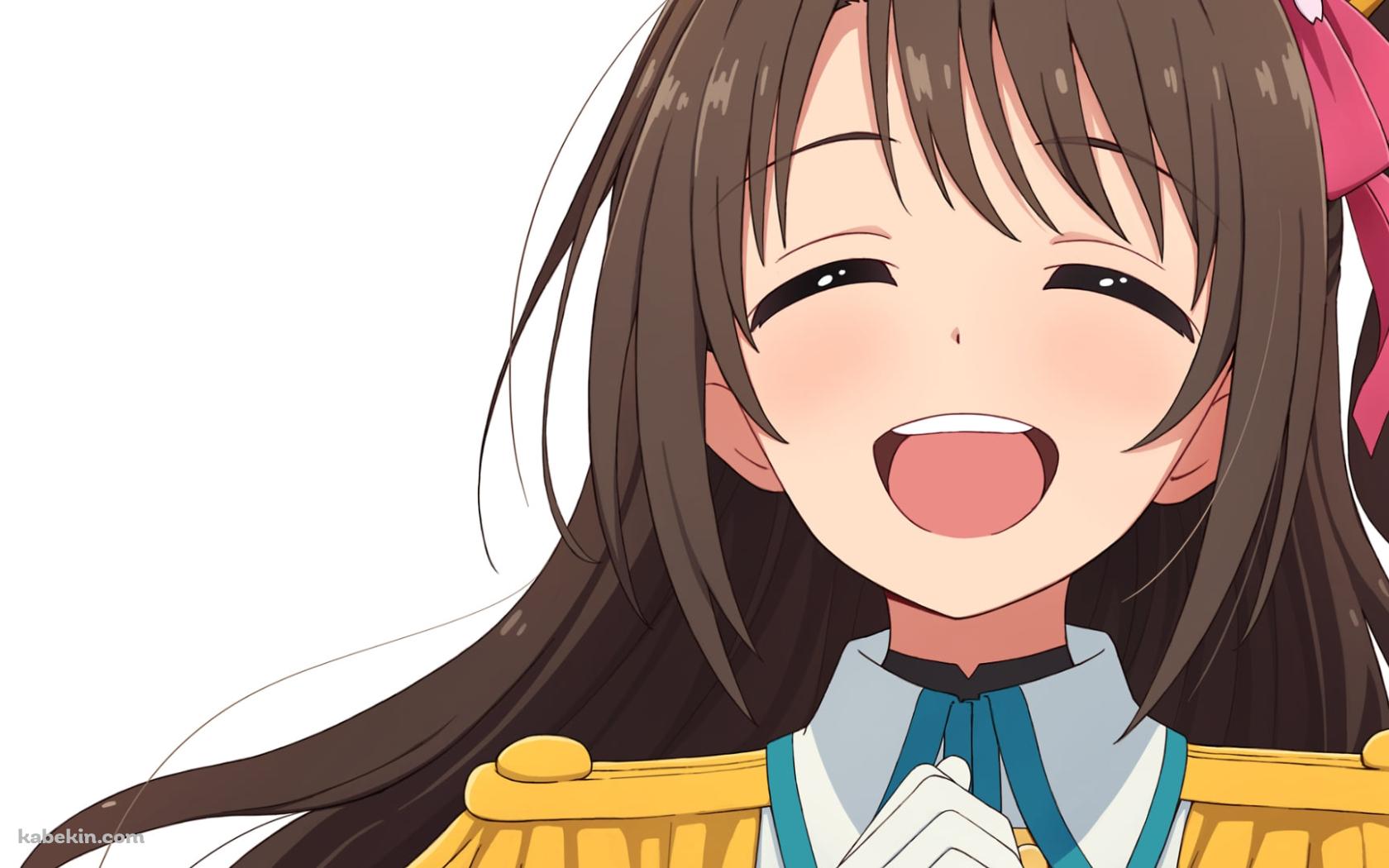 両手を合わせ笑顔で歌を唄う島村卯月 / アイドルマスターシンデレラガールズの壁紙(1680px x 1050px) 高画質 PC・デスクトップ用