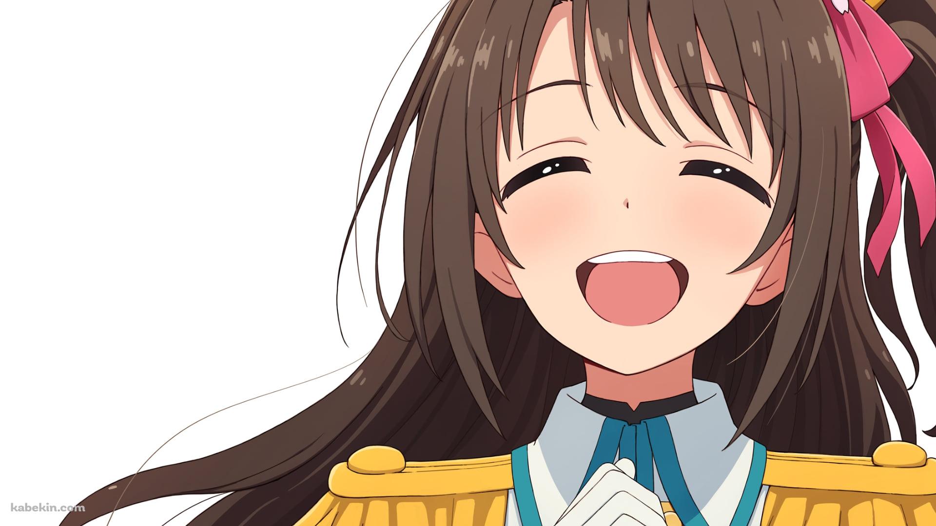 両手を合わせ笑顔で歌を唄う島村卯月 / アイドルマスターシンデレラガールズの壁紙(1920px x 1080px) 高画質 PC・デスクトップ用
