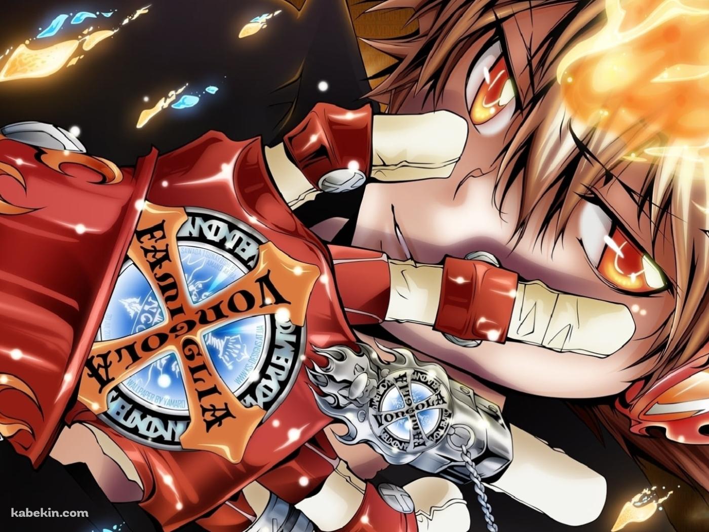 右手をかざすかっこいい沢田綱吉 / 家庭教師ヒットマンREBORN!の壁紙(1400px x 1050px) 高画質 PC・デスクトップ用