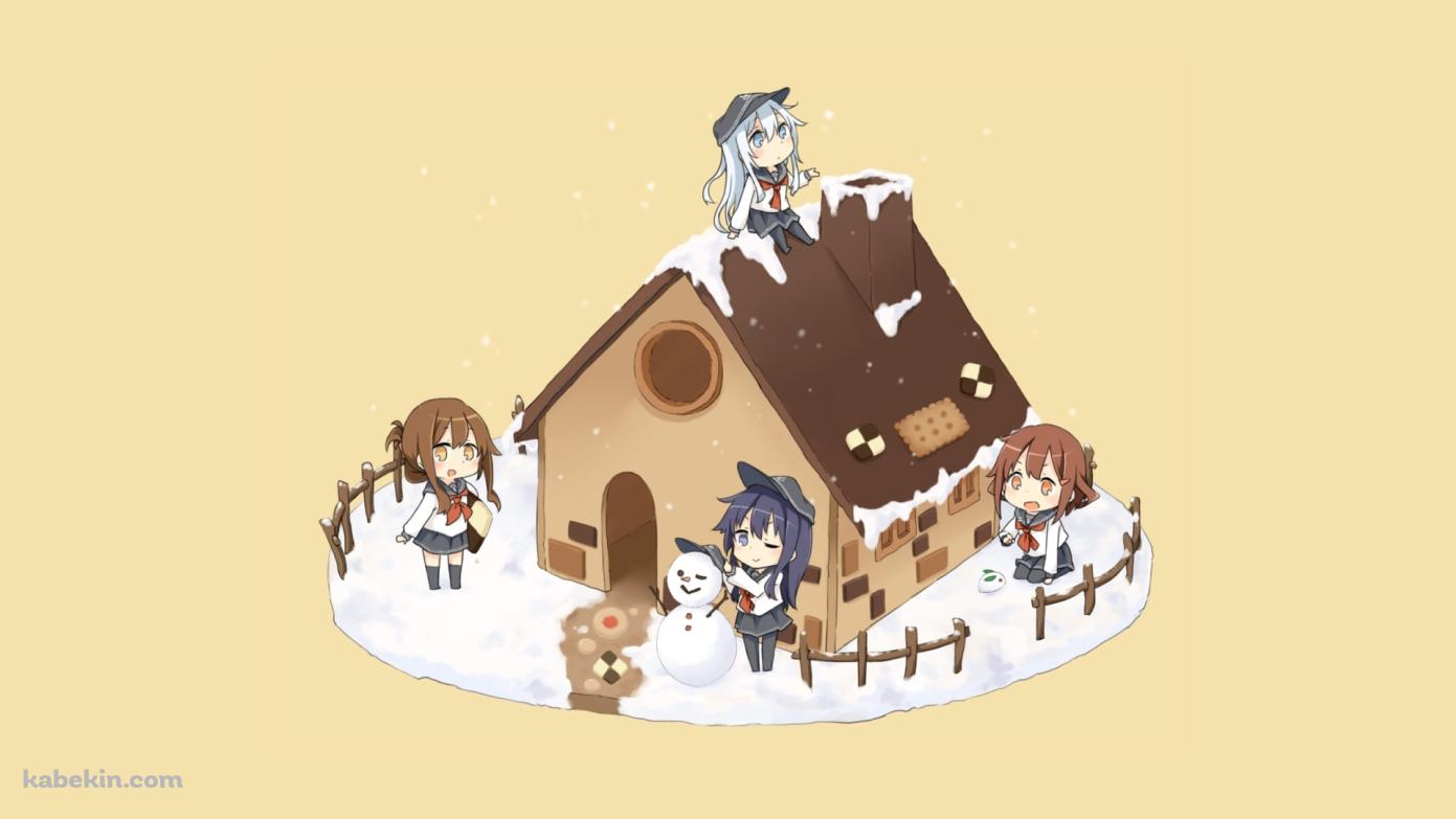 デフォルメされた可愛い響・暁・電・雷 / 艦隊これくしょんの壁紙(1391px x 783px) 高画質 PC・デスクトップ用