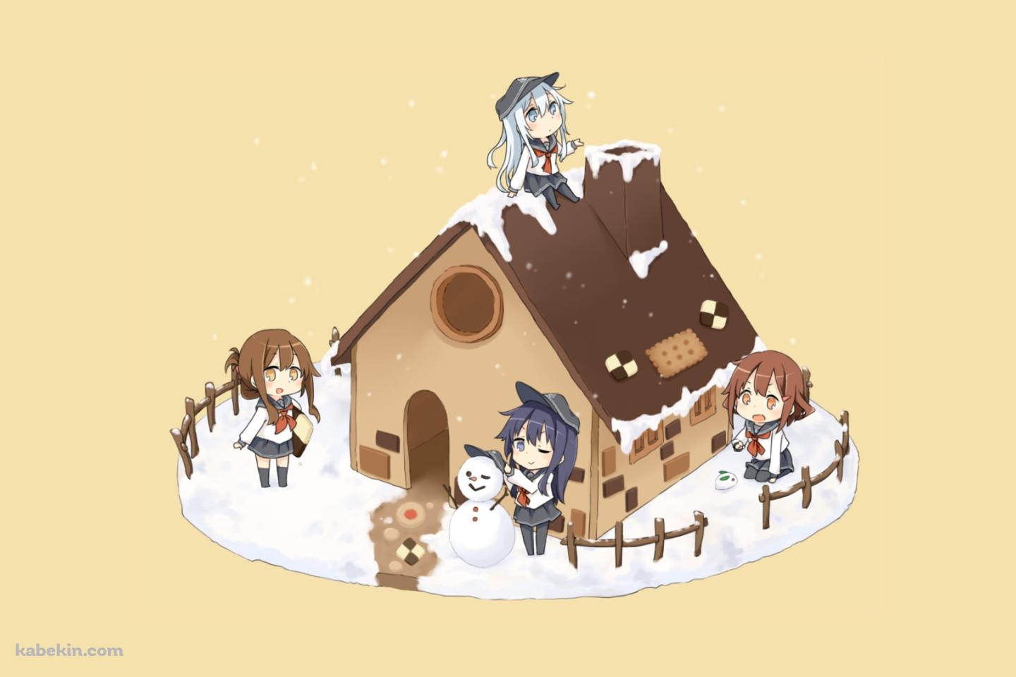 デフォルメされた可愛い響・暁・電・雷 / 艦隊これくしょんの壁紙(1440px x 960px) 高画質 PC・デスクトップ用