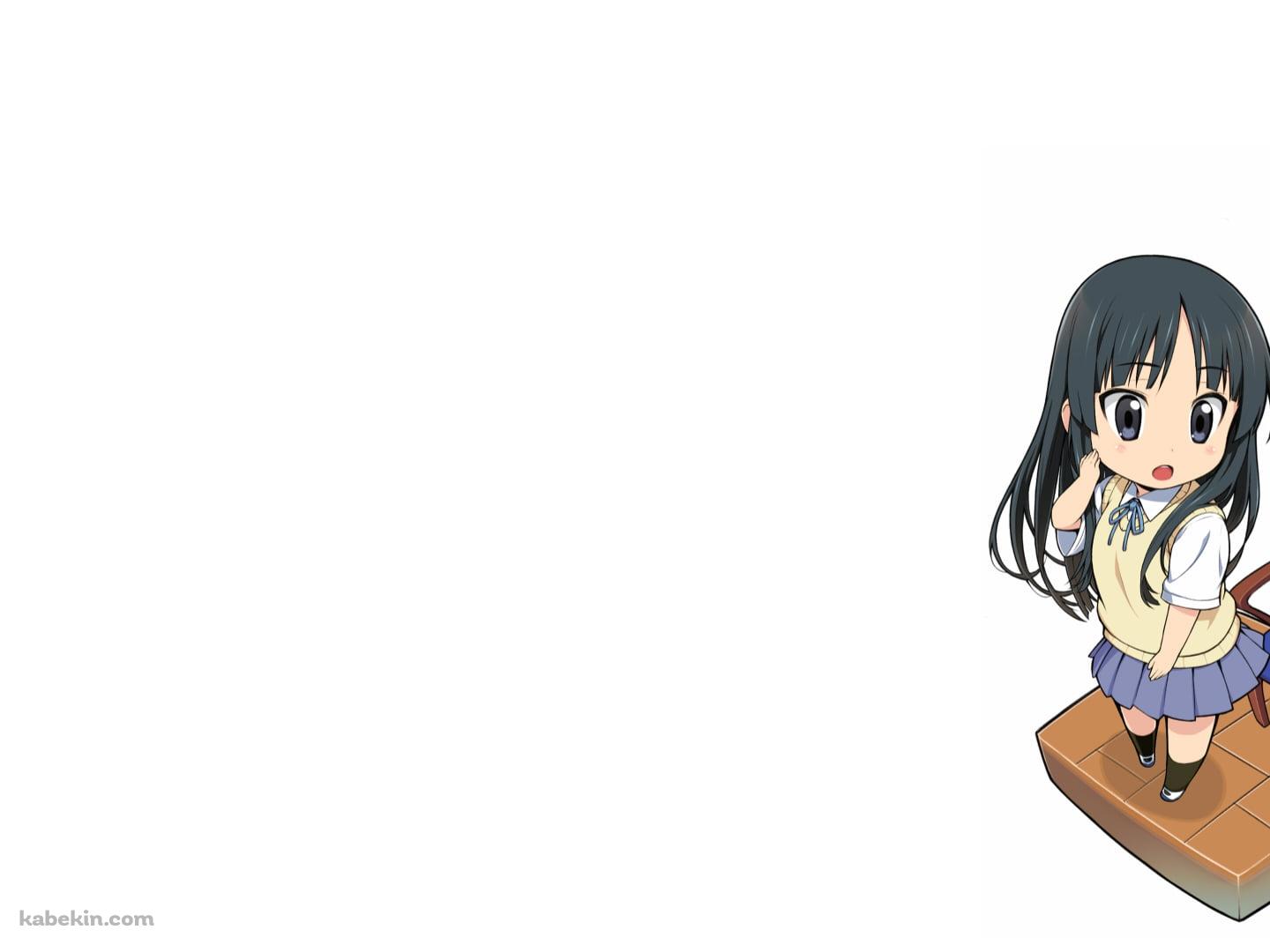 デフォルメされた可愛い秋山澪とベースを入れたケース / けいおん!の壁紙(1440px x 1080px) 高画質 PC・デスクトップ用