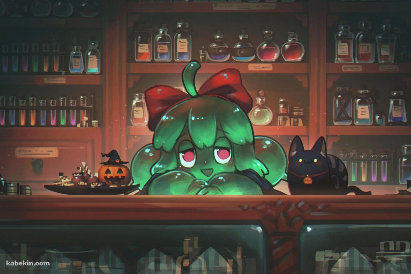 スライム化したキキとジジ / ハロウィン / 魔女の宅急便 / ジブリの壁紙(1440px x 960px) 高画質 PC・デスクトップ用