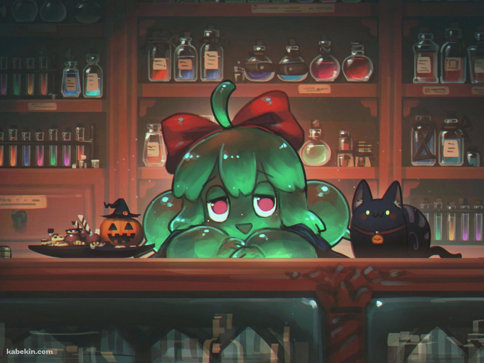 スライム化したキキとジジ / ハロウィン / 魔女の宅急便 / ジブリの壁紙(1600px x 1200px) 高画質 PC・デスクトップ用