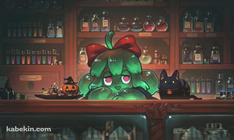 スライム化したキキとジジ / ハロウィン / 魔女の宅急便 / ジブリの壁紙(800px x 480px) 高画質 PC・デスクトップ用