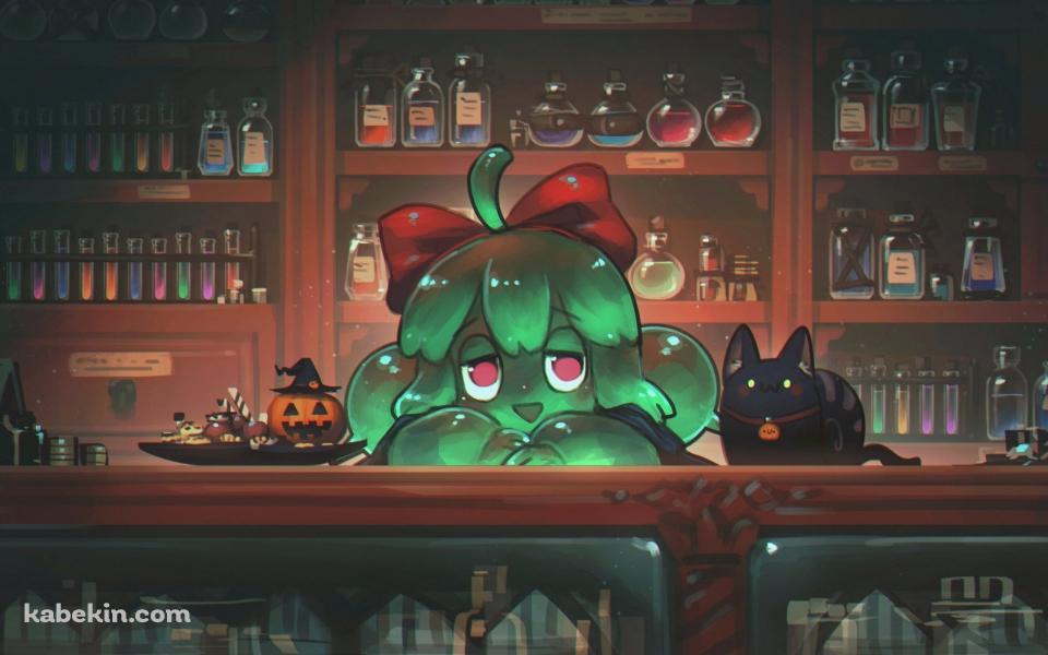 スライム化したキキとジジ / ハロウィン / 魔女の宅急便 / ジブリの壁紙(960px x 600px) 高画質 PC・デスクトップ用