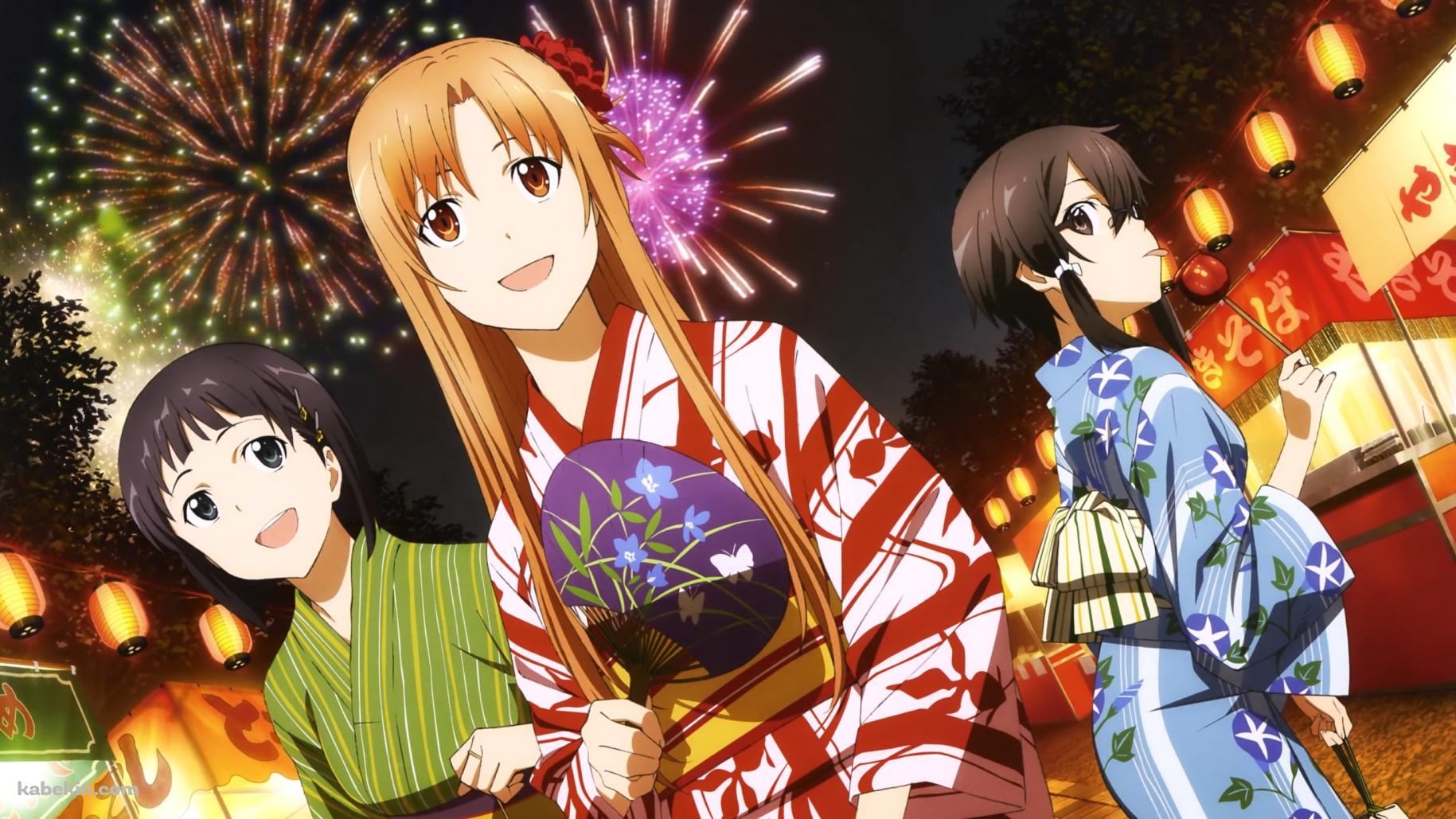 アスナ / 朝田詩乃 / 桐ヶ谷直葉 / 夏祭り / SAO / ソードアートオンラインの壁紙(1829px x 1029px) 高画質 PC・デスクトップ用