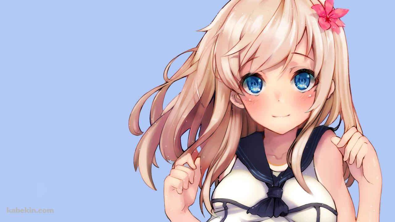 青い瞳の可愛い呂500 / ろーちゃん / 艦隊これくしょんの壁紙(1280px x 720px) 高画質 PC・デスクトップ用