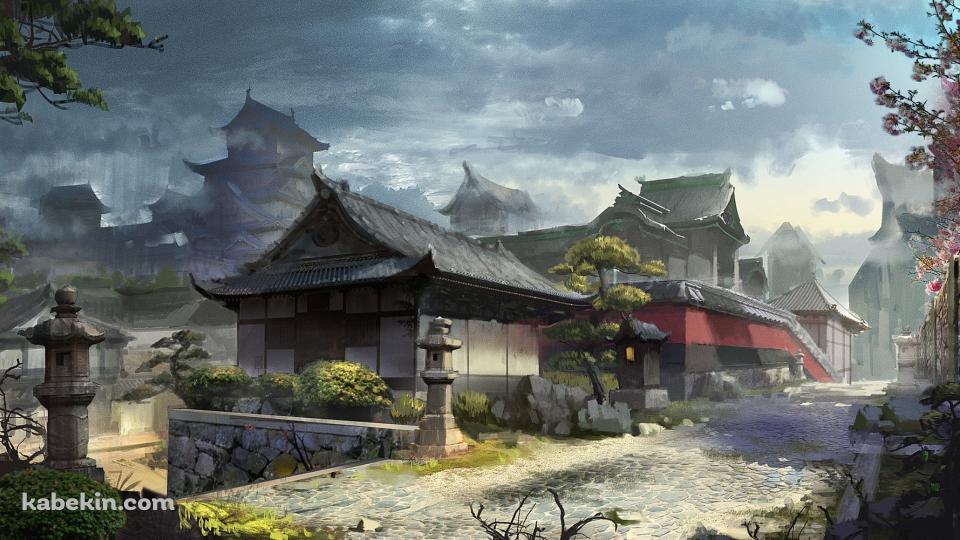 古い時代の街並み / 屋敷 / 石の灯篭の壁紙(960px x 540px) 高画質 PC・デスクトップ用
