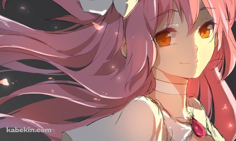 白いドレスを着た鹿目まどか / ピンクのブローチ / ラフスケッチ / アルティメットまどか / 魔法少女まどか☆マギカの壁紙(800px x 480px) 高画質 PC・デスクトップ用