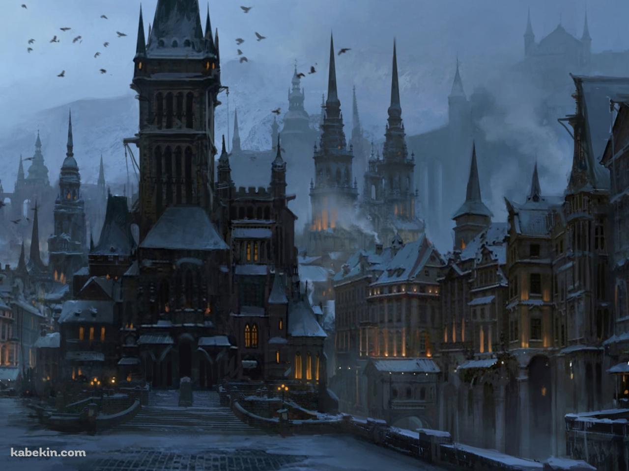 冬、欧州の街並み / European cityscape in winterの壁紙(1280px x 960px) 高画質 PC・デスクトップ用
