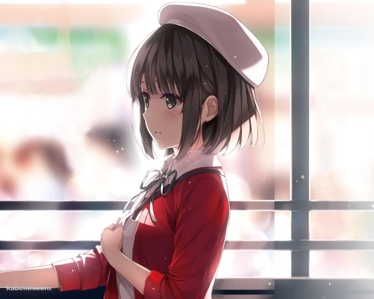 手を差し伸べる赤い服を着た可愛い加藤恵 / 冴えない彼女の育てかたの壁紙(1280px x 1024px) 高画質 PC・デスクトップ用