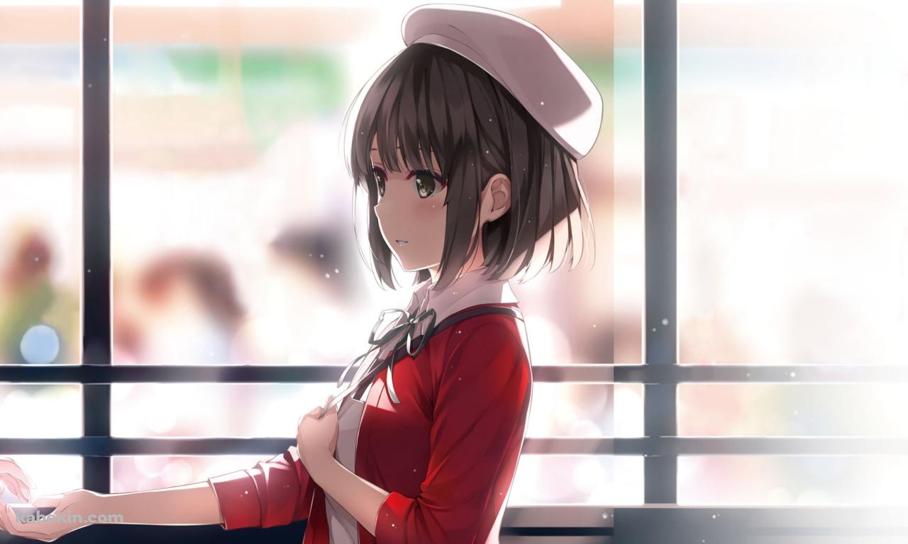 手を差し伸べる赤い服を着た可愛い加藤恵 / 冴えない彼女の育てかたの壁紙(1280px x 768px) 高画質 PC・デスクトップ用