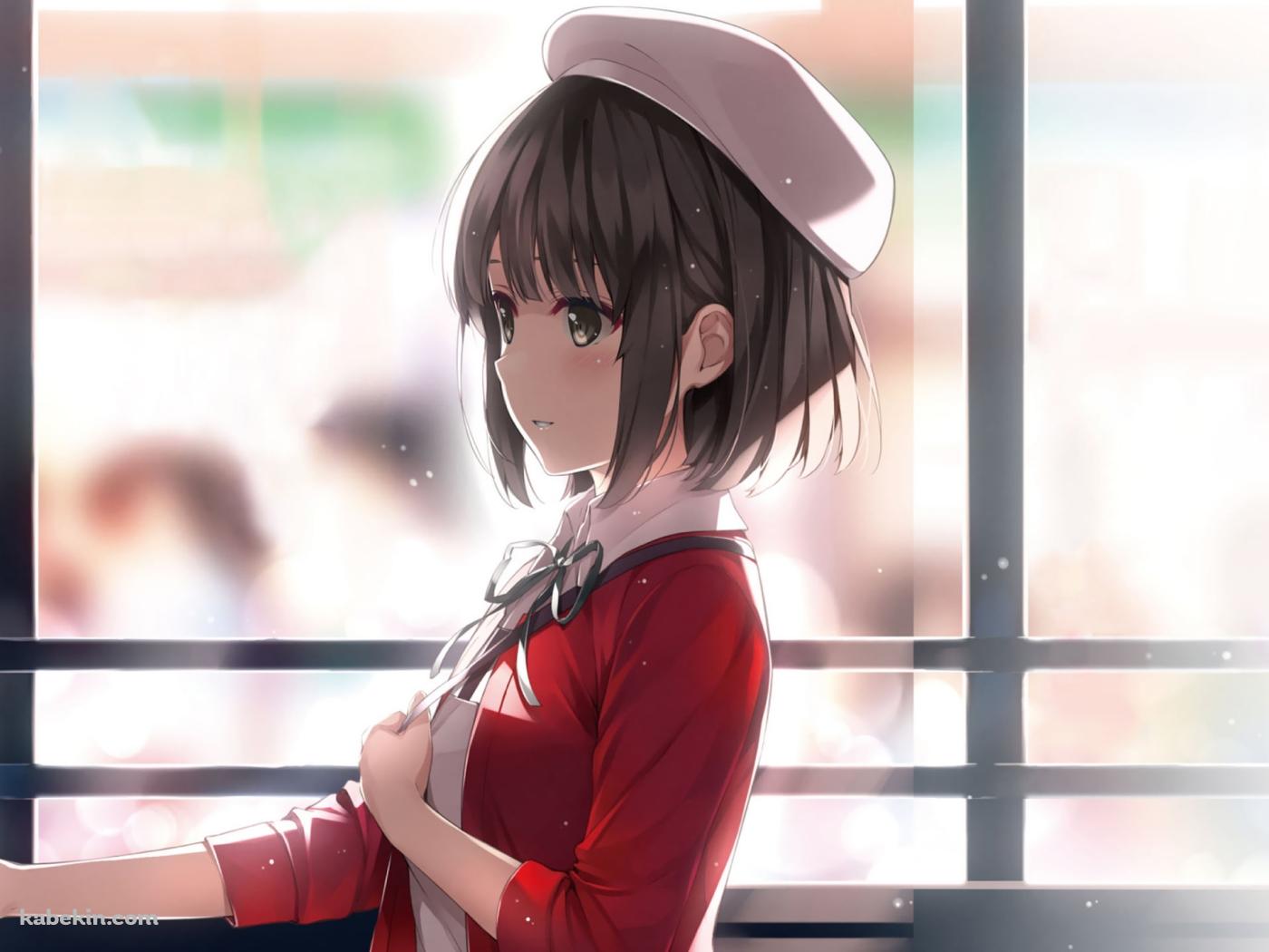 手を差し伸べる赤い服を着た可愛い加藤恵 / 冴えない彼女の育てかたの壁紙(1400px x 1050px) 高画質 PC・デスクトップ用