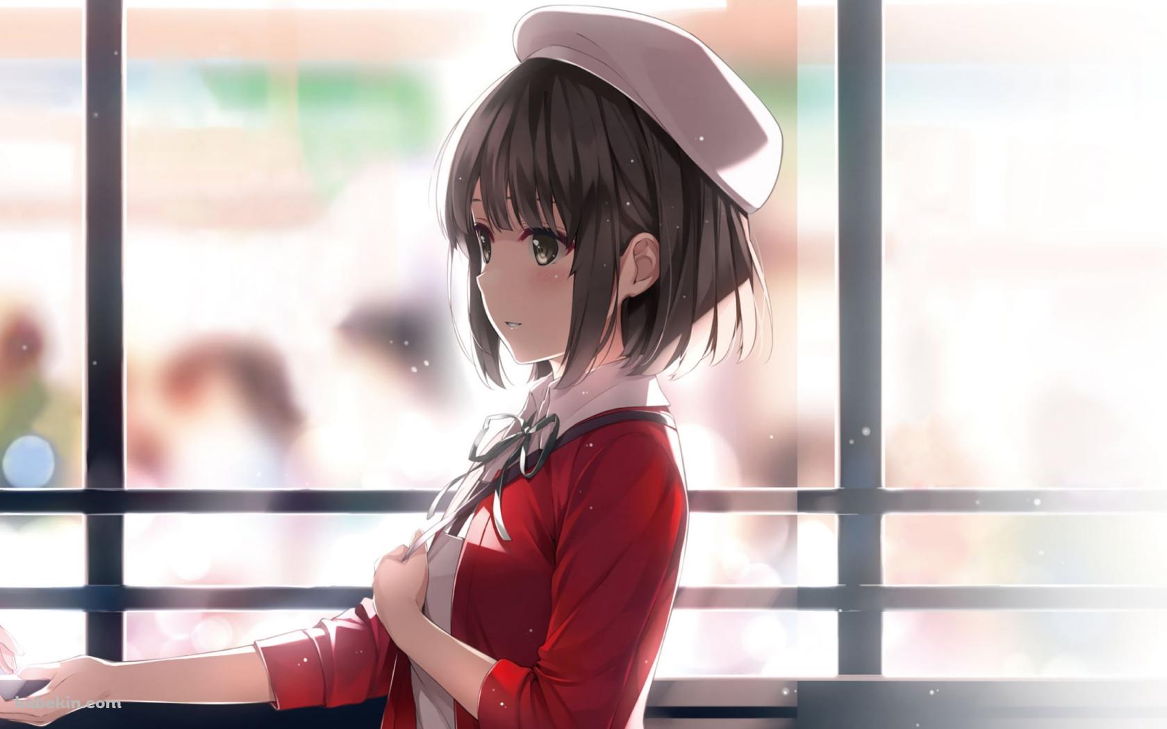 手を差し伸べる赤い服を着た可愛い加藤恵 / 冴えない彼女の育てかたの壁紙(1680px x 1050px) 高画質 PC・デスクトップ用