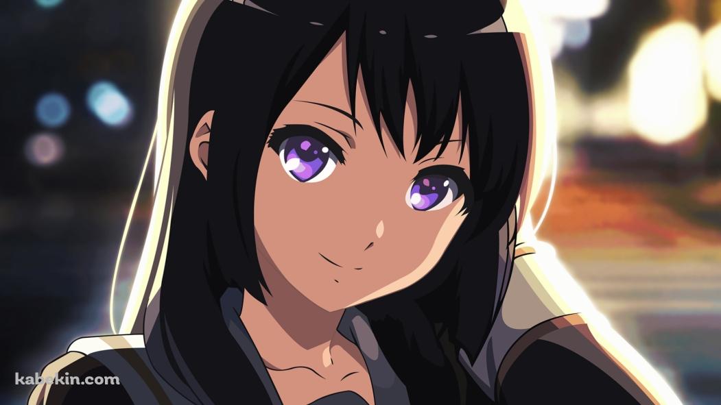 紫の瞳の高坂麗奈(こうさかれいな) / 夜の街 / 響け!ユーフォニアムの壁紙(1051px x 591px) 高画質 PC・デスクトップ用