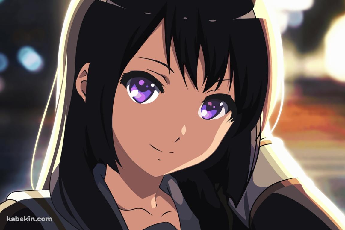 紫の瞳の高坂麗奈(こうさかれいな) / 夜の街 / 響け!ユーフォニアムの壁紙(1152px x 768px) 高画質 PC・デスクトップ用