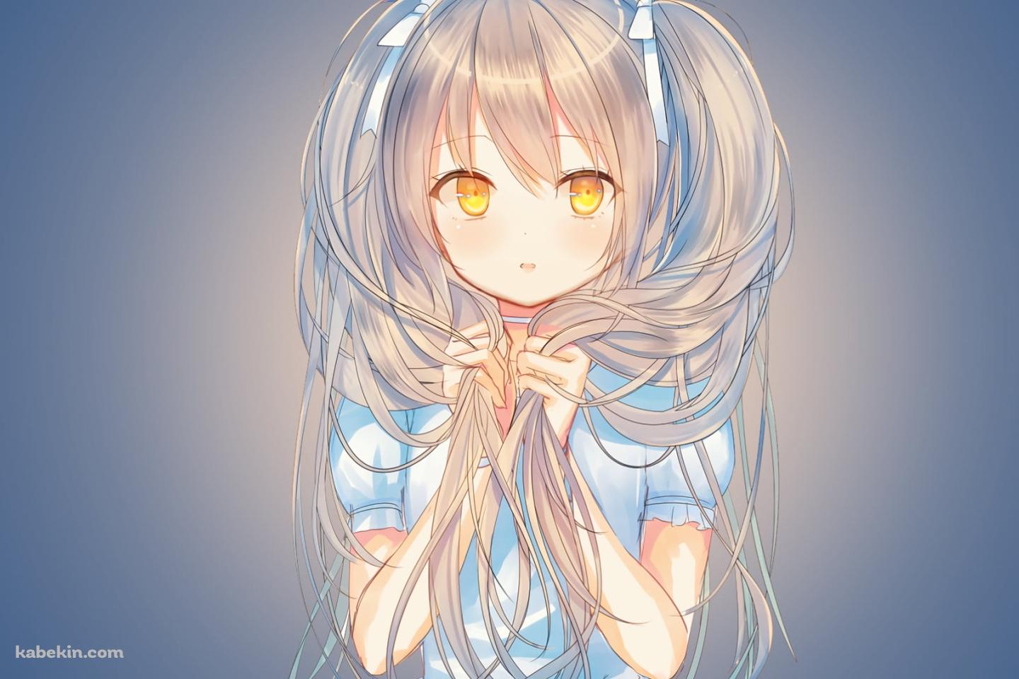 ツインテールの両サイドの髪を持つ黄色い瞳の初音ミク / ボカロ / ボーカロイドの壁紙(1440px x 960px) 高画質 PC・デスクトップ用