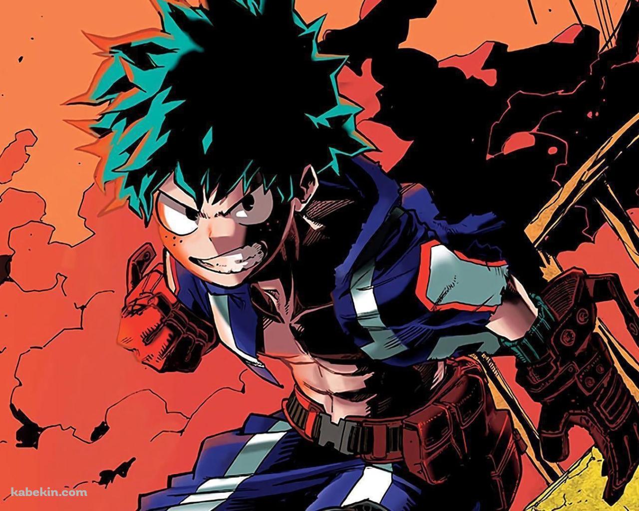 噴煙と緑谷出久 / 僕のヒーローアカデミアの壁紙(1280px x 1024px) 高画質 PC・デスクトップ用