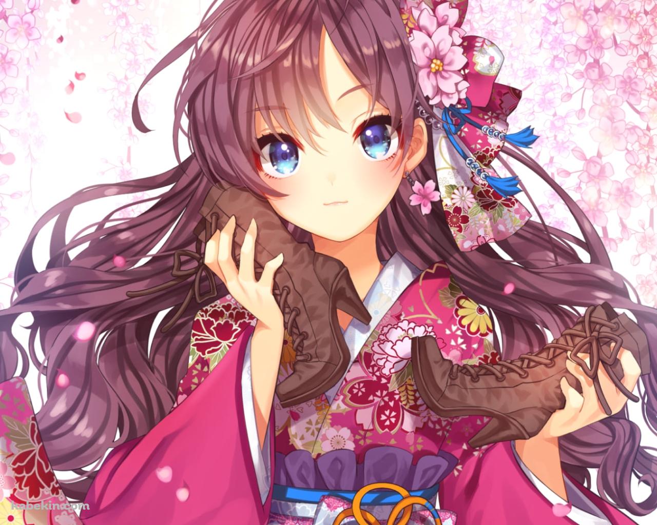 ピンクの着物を着た可愛い一ノ瀬志希(いちのせ しき) / アイドルマスターシンデレラガールズの壁紙(1280px x 1024px) 高画質 PC・デスクトップ用