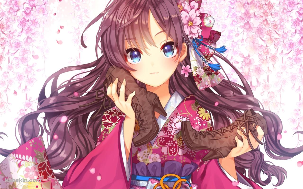 ピンクの着物を着た可愛い一ノ瀬志希(いちのせ しき) / アイドルマスターシンデレラガールズの壁紙(1280px x 800px) 高画質 PC・デスクトップ用