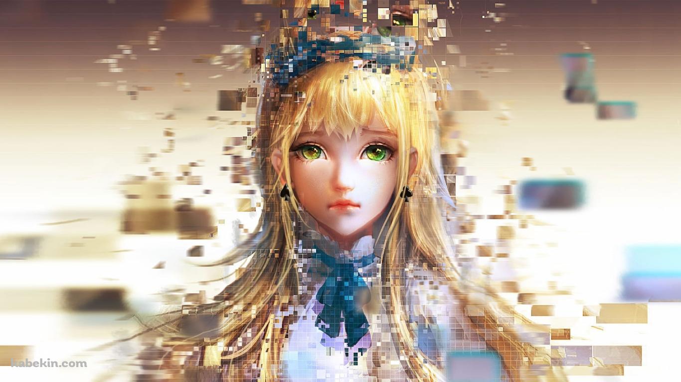 ピクセルで描かれたアリス / 不思議の国のマリスの壁紙(1366px x 768px) 高画質 PC・デスクトップ用