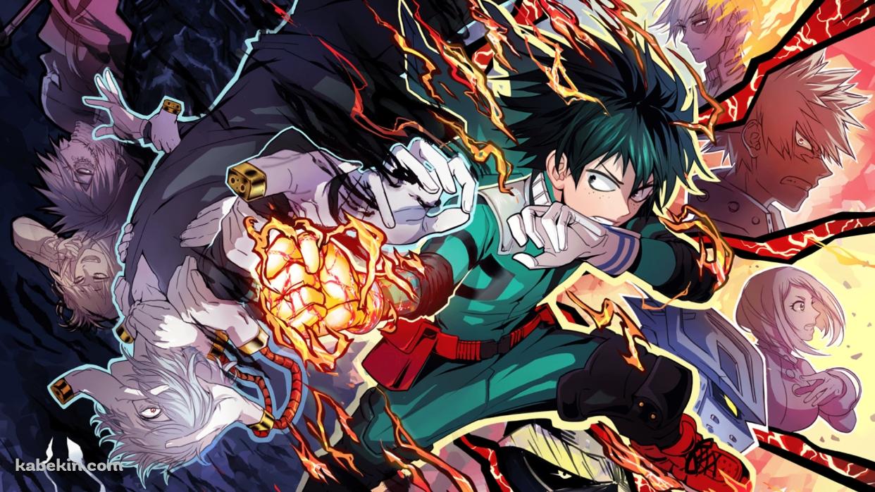 ヒーロー VS ヴィラン / 僕のヒーローアカデミアの壁紙(1242px x 698px) 高画質 PC・デスクトップ用