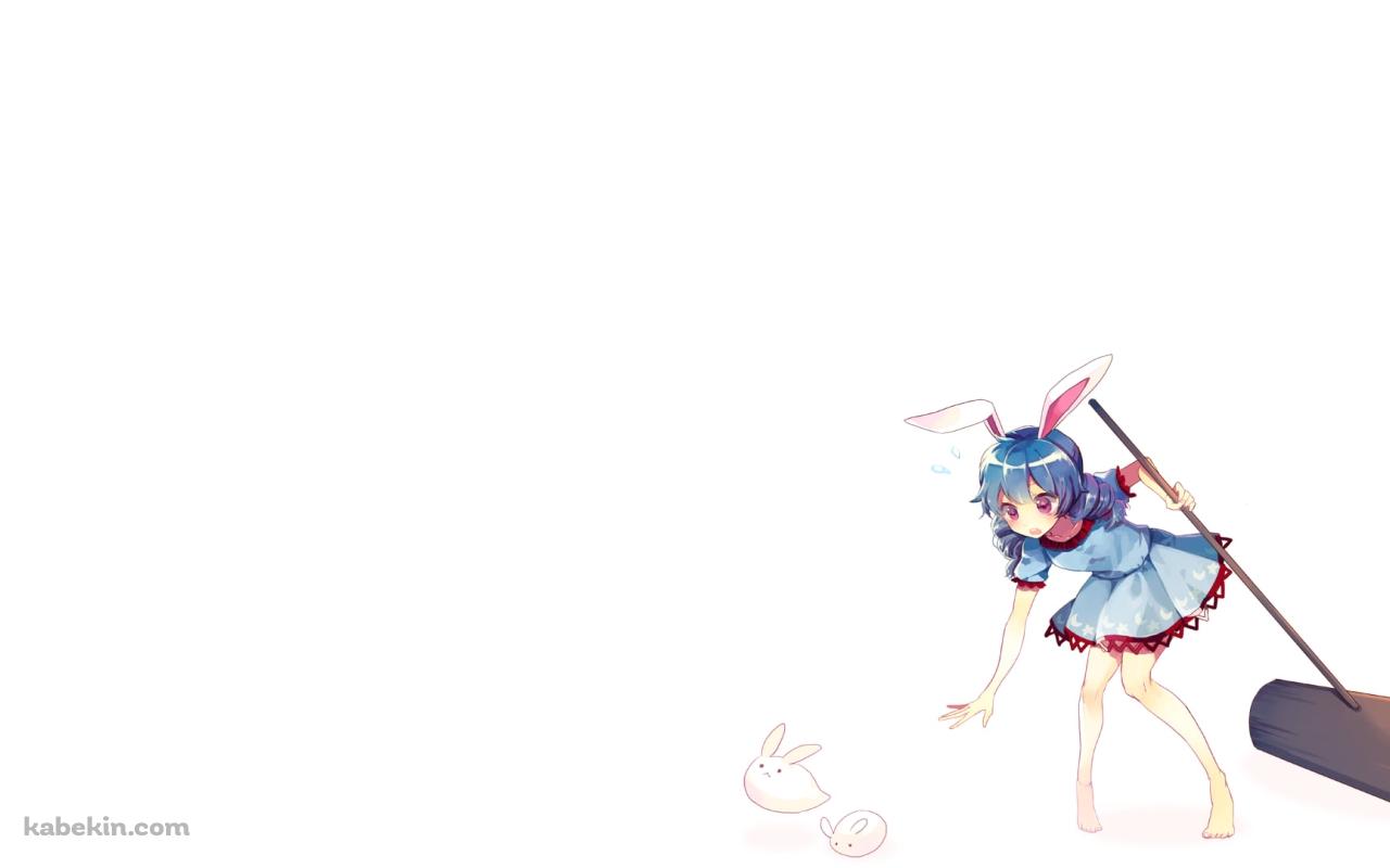木槌を片手に兎を捕まえようとする清蘭 / 東方紺珠伝の壁紙(1280px x 800px) 高画質 PC・デスクトップ用