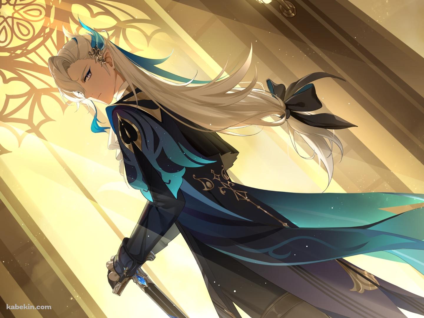 教会で剣に手をかけるヌヴィレット / Neuvillette / 原神の壁紙(1440px x 1080px) 高画質 PC・デスクトップ用