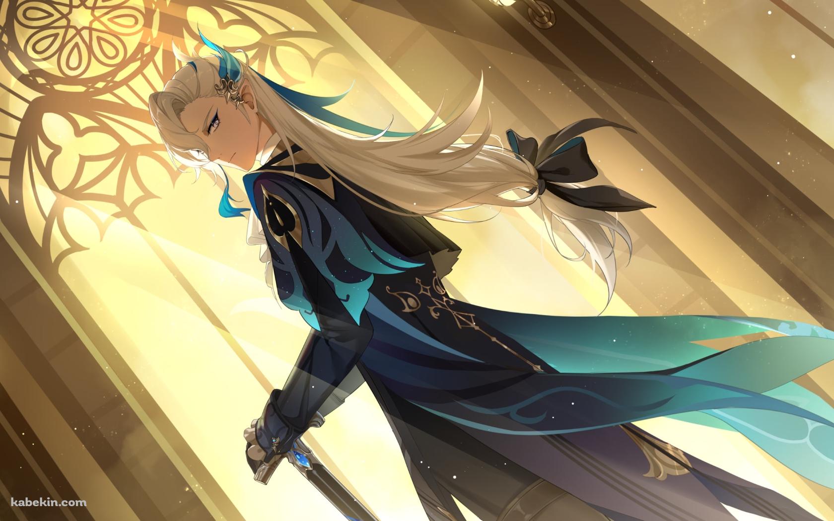 教会で剣に手をかけるヌヴィレット / Neuvillette / 原神の壁紙(1680px x 1050px) 高画質 PC・デスクトップ用