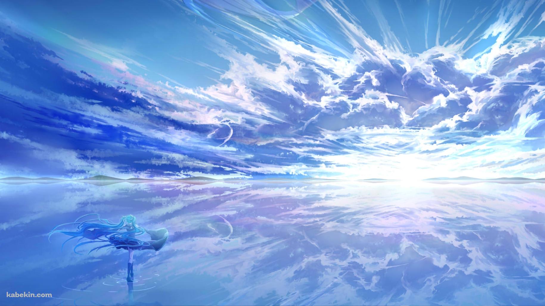 ウユニ湖に立つ初音ミク / ボカロの壁紙(1829px x 1029px) 高画質 PC・デスクトップ用