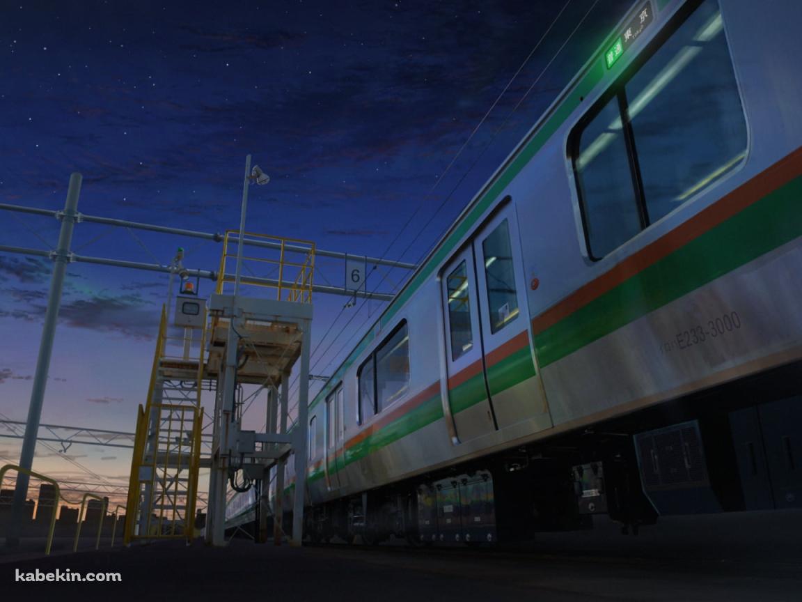 緑とオレンジのラインの電車 / 湘南新宿ライン / 銀河の壁紙(1152px x 864px) 高画質 PC・デスクトップ用