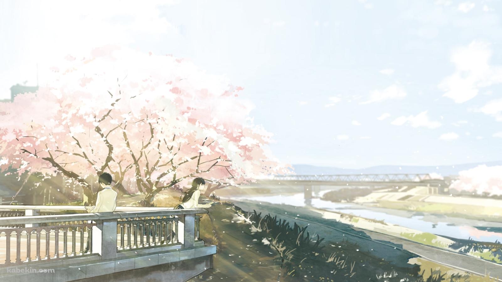 山内桜良 / 志賀春樹 / 桜の花 / 川 / 春 / 君の膵臓をたべたいの壁紙(1600px x 900px) 高画質 PC・デスクトップ用