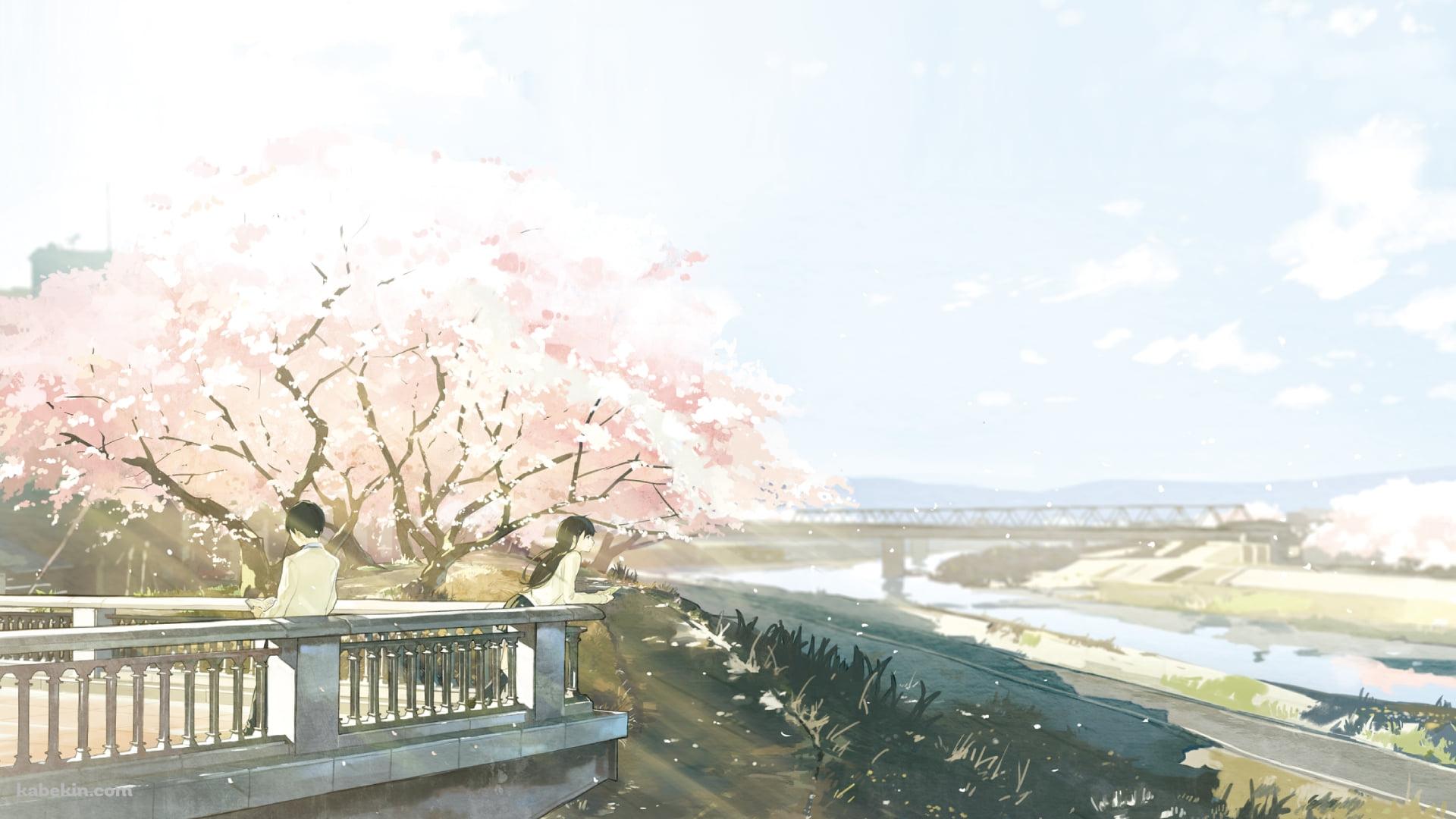 山内桜良 / 志賀春樹 / 桜の花 / 川 / 春 / 君の膵臓をたべたいの壁紙(1920px x 1080px) 高画質 PC・デスクトップ用