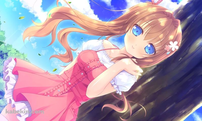 青い瞳の芳永 千穂 / LOVEREC.の壁紙(800px x 480px) 高画質 PC・デスクトップ用