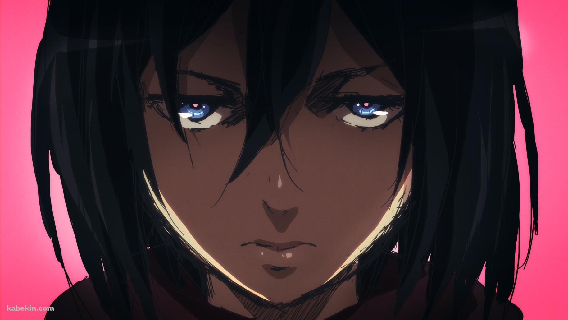 虚ろ気な表情のミカサ・アッカーマン / 青い瞳 / 顔のクローズアップ / Mikasa Ackerman / 進撃の巨人の壁紙(1829px x 1029px) 高画質 PC・デスクトップ用