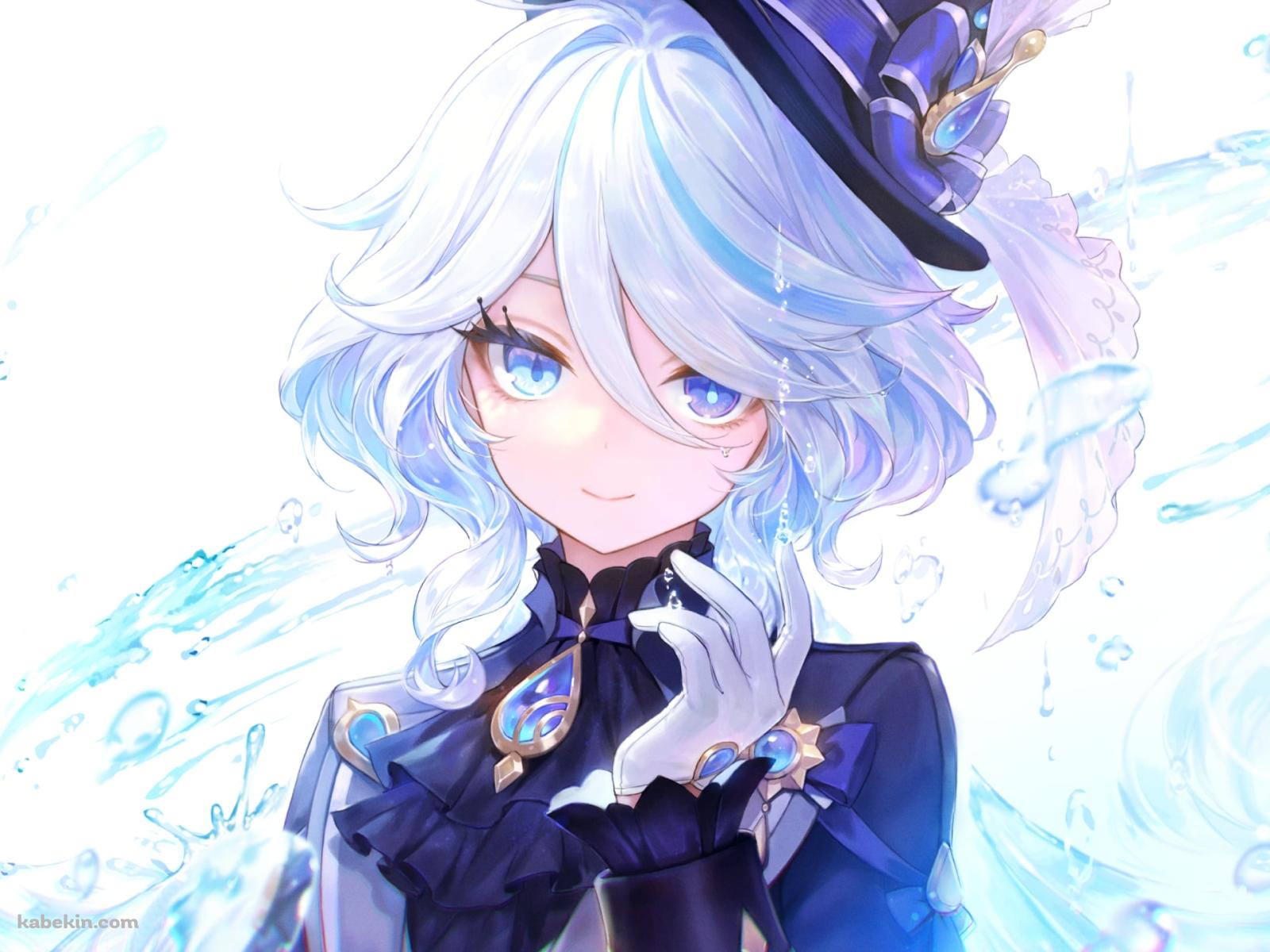水を纏いこちらに微笑むフリーナ / 原神の壁紙(1600px x 1200px) 高画質 PC・デスクトップ用