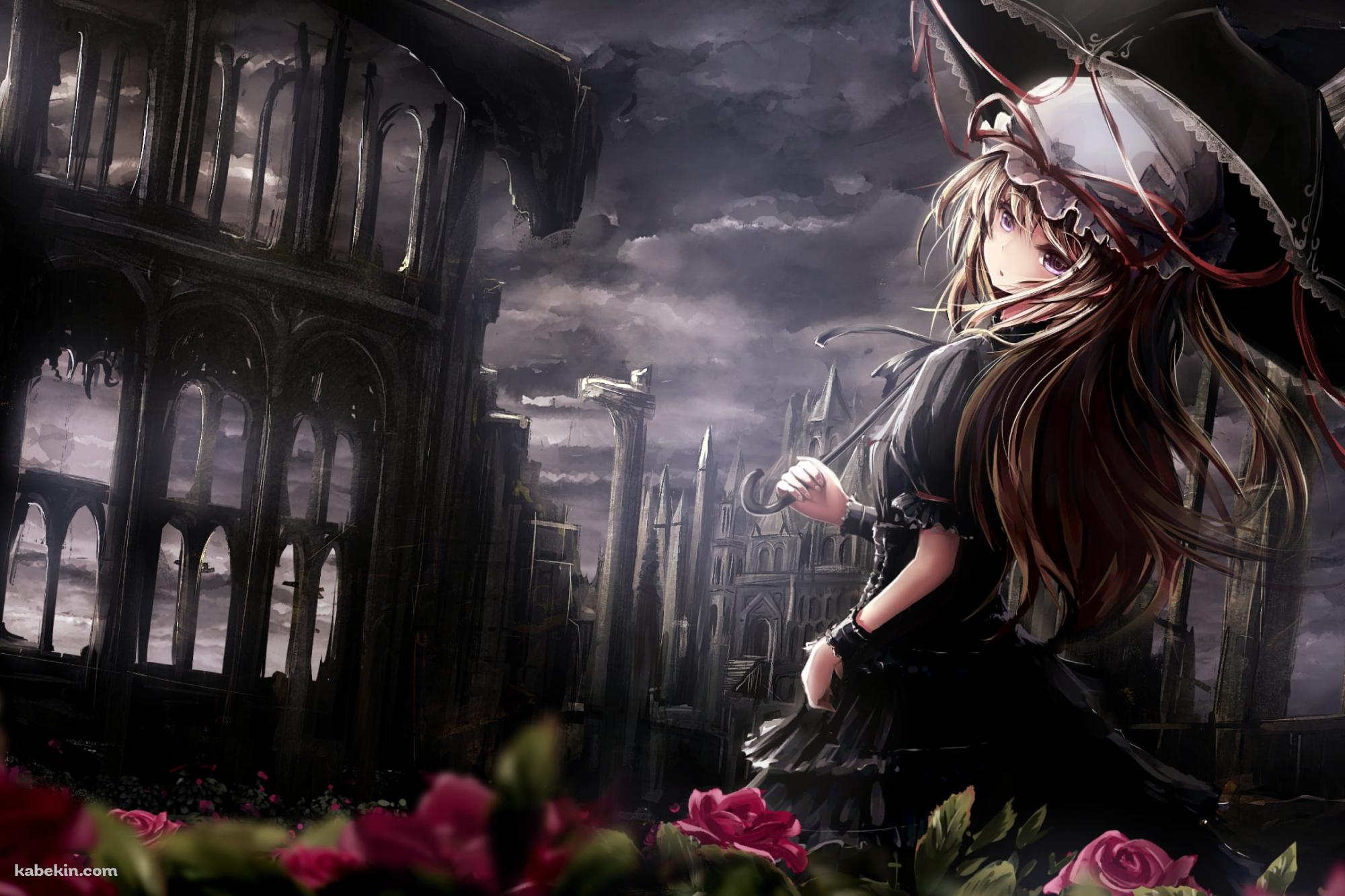 赤い花と八雲紫 / 東方の壁紙(2000px x 1333px) 高画質 PC・デスクトップ用