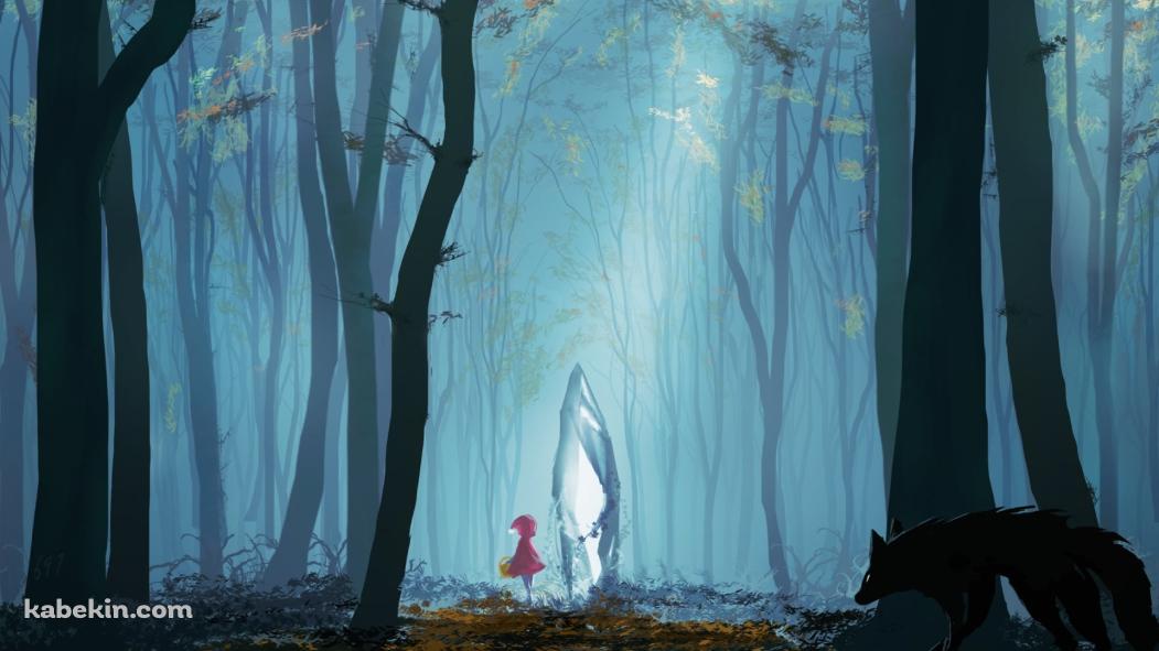 赤ずきんと狼の壁紙(1051px x 591px) 高画質 PC・デスクトップ用