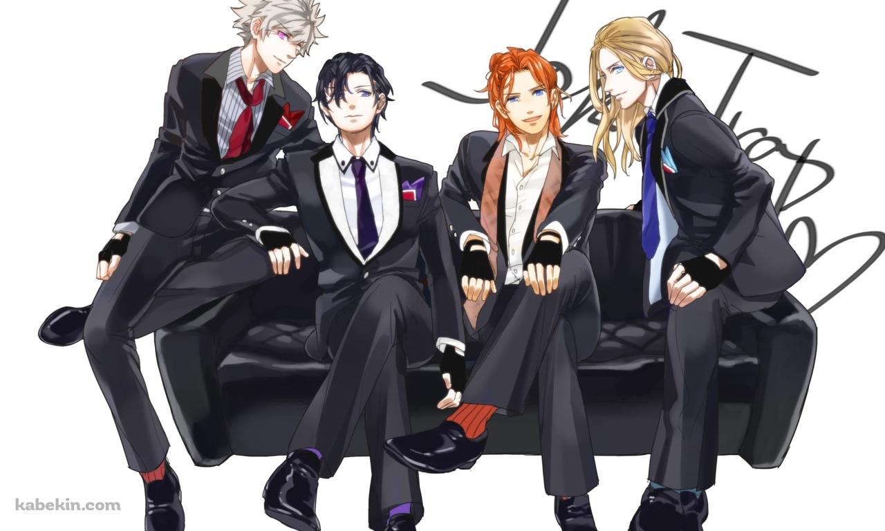 黒いスーツを着た神宮寺レン / 一ノ瀬トキヤ / 黒崎 蘭丸 / カミュ / うたの☆プリンスさまっ♪ / うたプリの壁紙(1280px x 768px) 高画質 PC・デスクトップ用