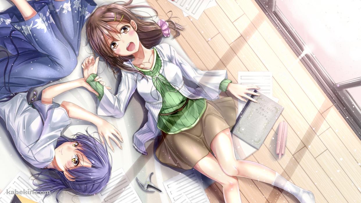 フローリングに寝転ぶ如月千早と萩原雪歩 / アイドルマスターの壁紙(1242px x 698px) 高画質 PC・デスクトップ用