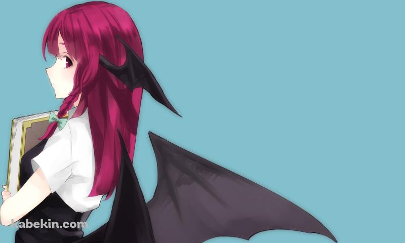 本を抱える可愛い小悪魔 / 東方の壁紙(800px x 480px) 高画質 PC・デスクトップ用