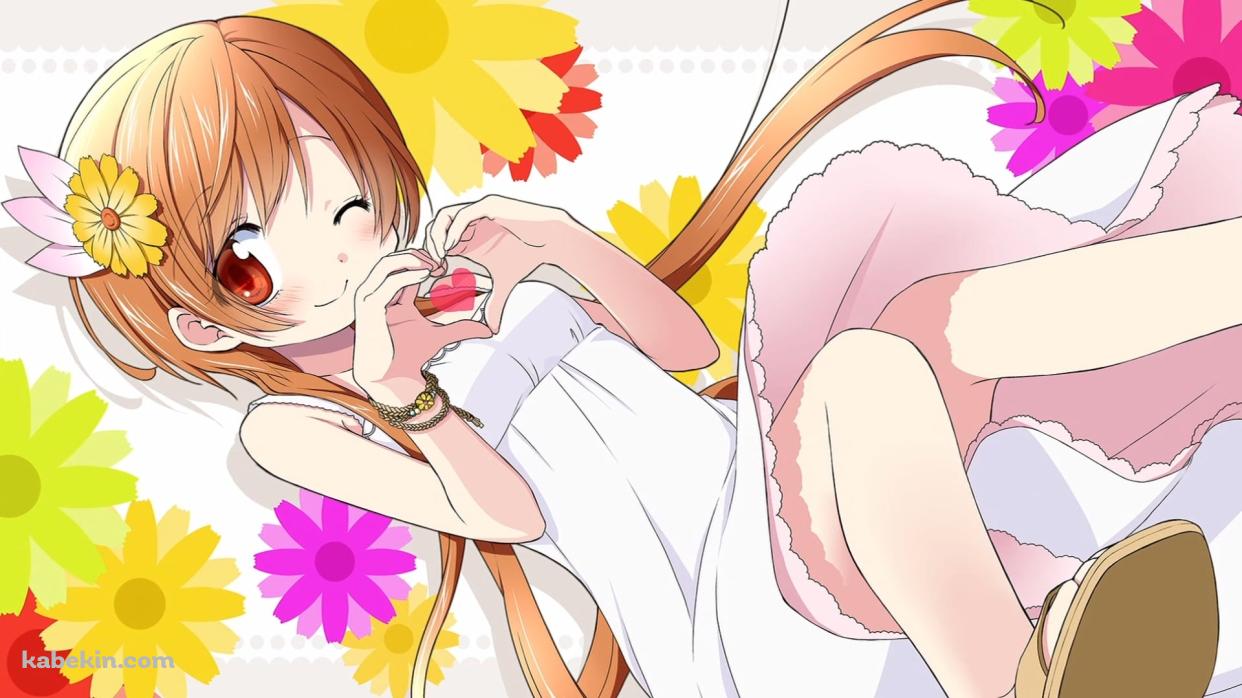 両手でハートを作る橘万里花 / ニセコイの壁紙(1242px x 698px) 高画質 PC・デスクトップ用
