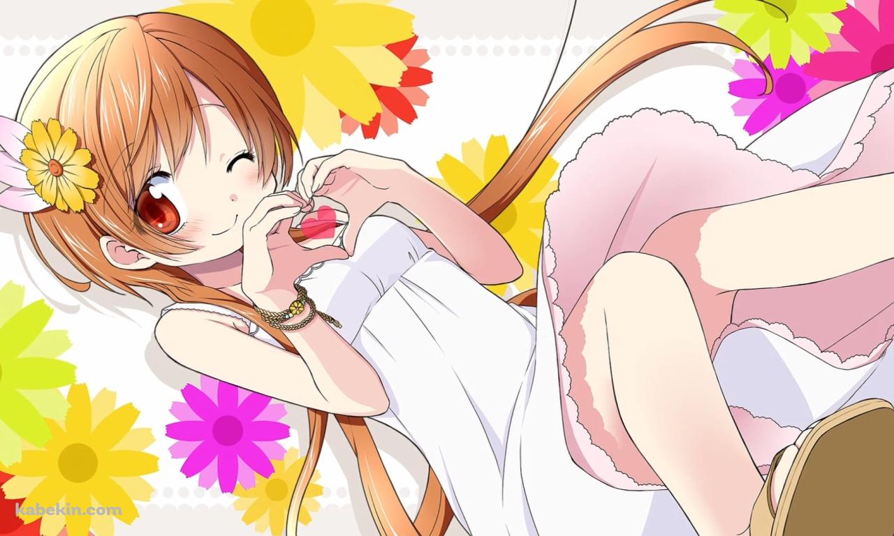 両手でハートを作る橘万里花 / ニセコイの壁紙(1280px x 768px) 高画質 PC・デスクトップ用