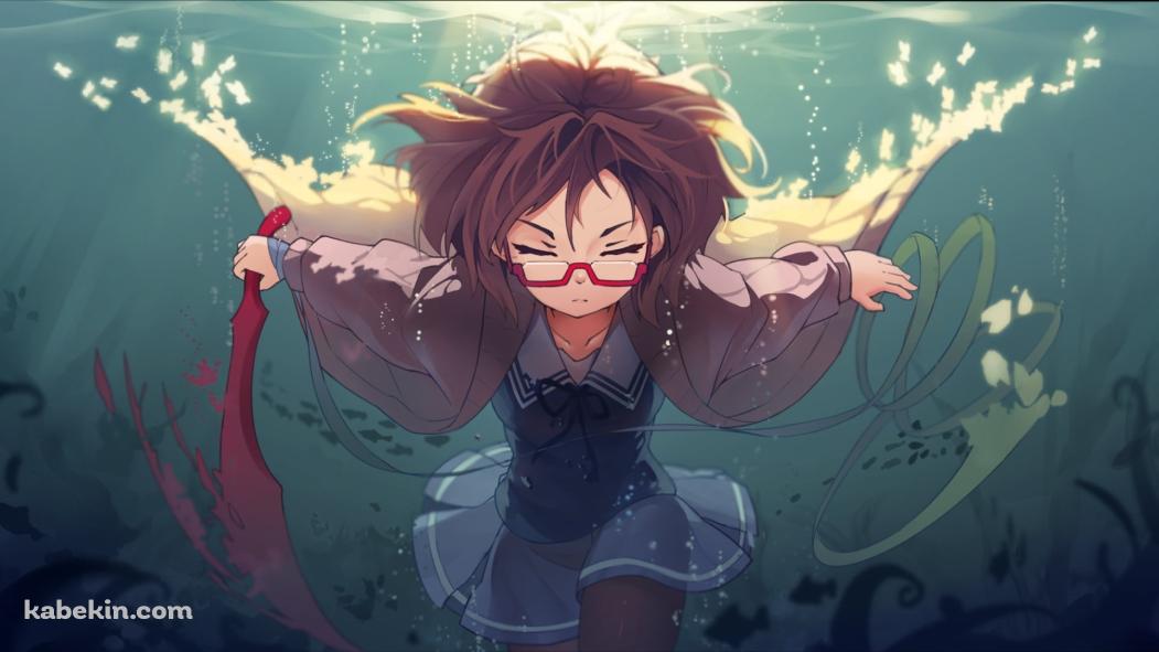 水中で剣を振るう栗山未来 / 境界の彼方の壁紙(1051px x 591px) 高画質 PC・デスクトップ用