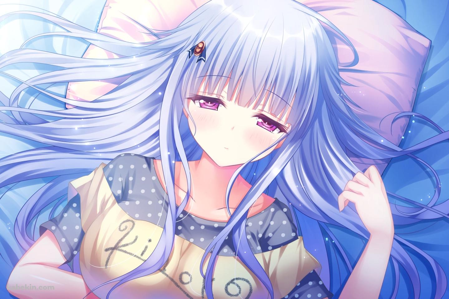 仰向けに寝ている桐生 千景 / シロガネ×スピリッツ!の壁紙(1440px x 960px) 高画質 PC・デスクトップ用