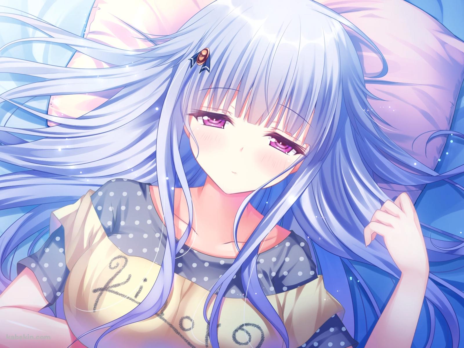 仰向けに寝ている桐生 千景 / シロガネ×スピリッツ!の壁紙(1600px x 1200px) 高画質 PC・デスクトップ用